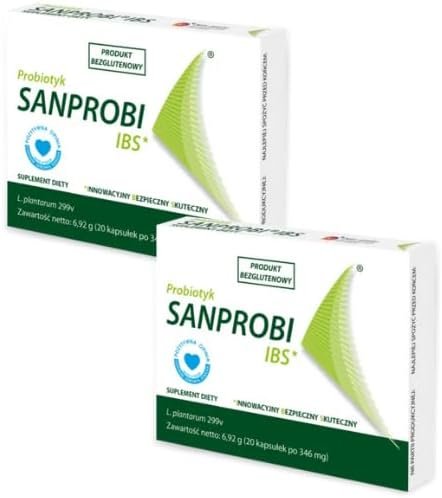 SANPROBI IBS x 2 Packs: Innovative Probiotic for Gut Health – 10 Billion CFU Lactiplantibacillus Plantarum 299v in Each Capsule!