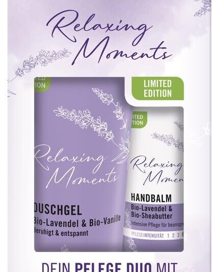 SANTE Naturkosmetik Gift Set Lavender Limited Edition (X-Mas), Relaxing Care Duo with Organic Lavender & Vanilla, Ideal as a Gift for Christmas, Shower Gel 200 ml & Hand Balm 75 ml