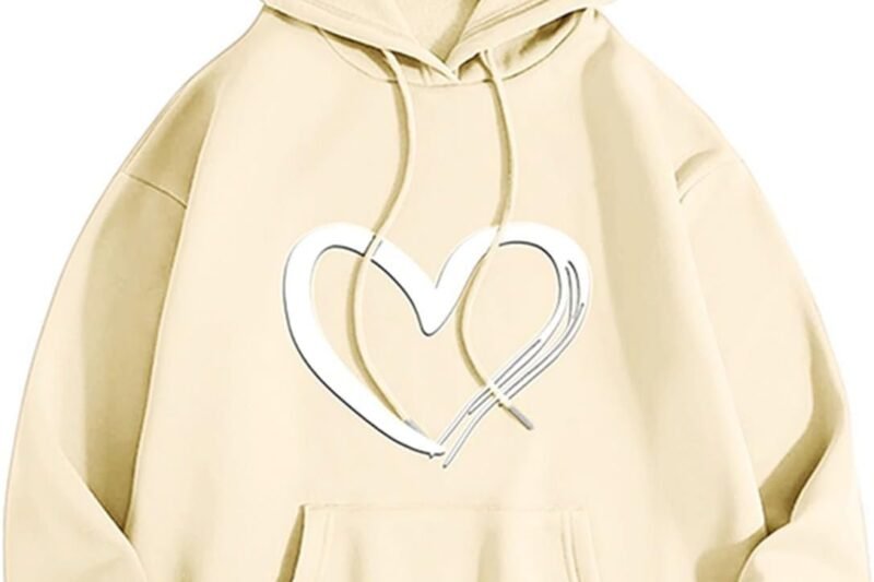 HOOUDO BE The Light Casual Long Sleeve Hoodie for Women Pro Functional Shirt Men’s Sweat Jacket with Back Print Women’s Cuddly Pullover Women’s Cotton Winter