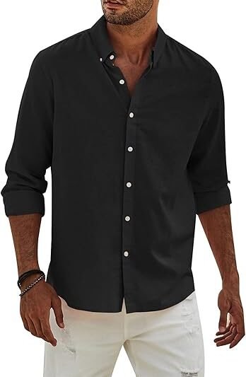 Elegancity Hemd Leinenhemd Langarmhemd Hemden Regular Fit