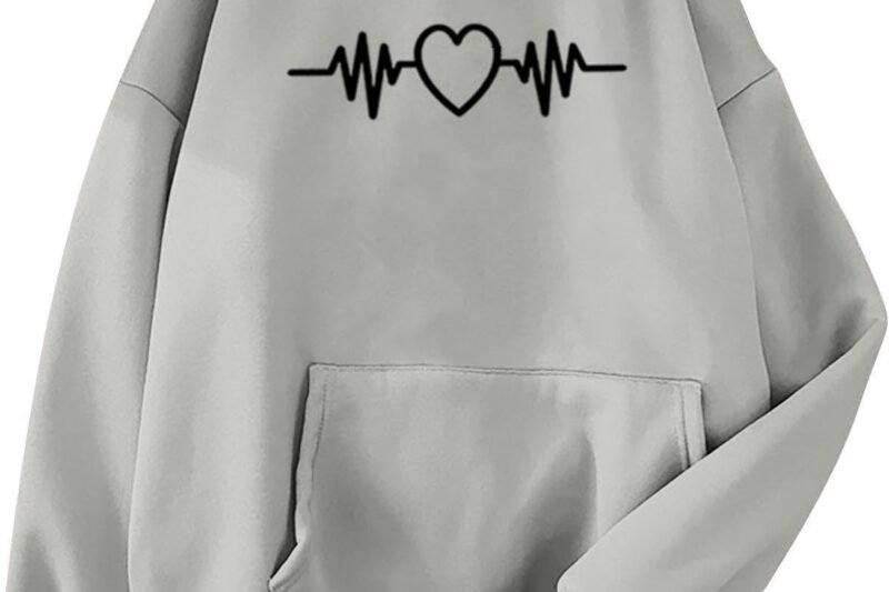 HOOUDO Hoodie for Sweatshirt with Hood, Plain Hoodie, Elegant Clothing, Women’s Tops, Elegant Top, Leisure, Teenager Girls, Vintage, Loose, Casual, Cotton Jumper, Winter Women