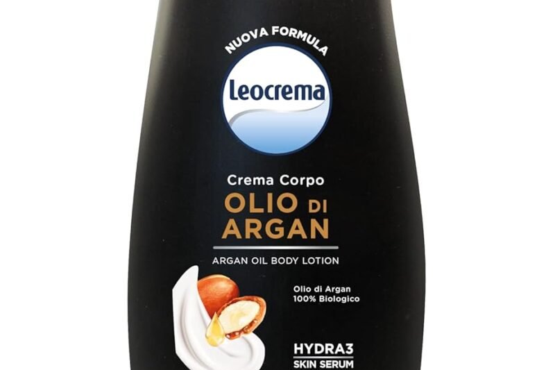 Leocrema – Body Cream with 100% Organic Argan Oil and Hydra 3 Skin Serum, Moisture for 72 Hours, Fast Absorbing, 500 ml