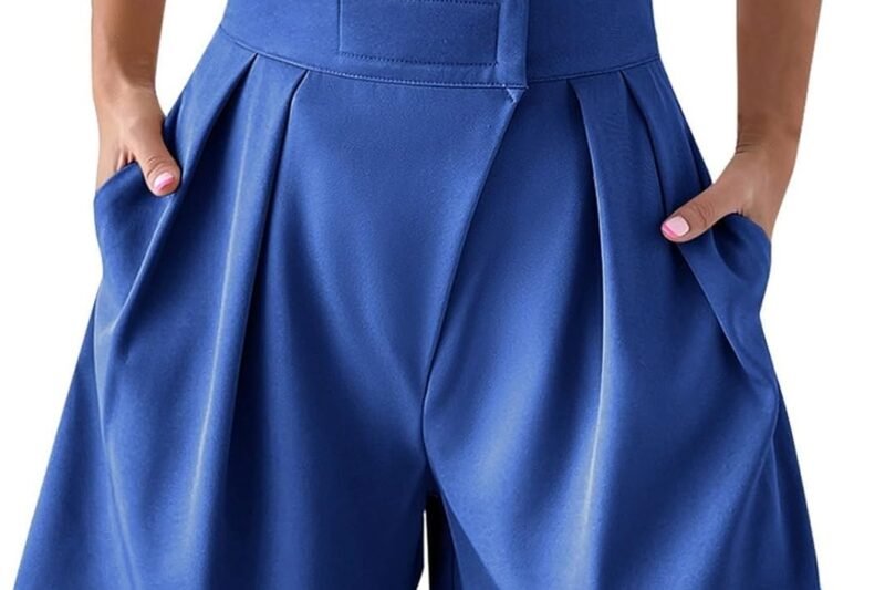HOOUDO Plain Fashion Casual High Waisted Loose Pocket Shorts for Women Shorts Jogging 2 in 1 Shorts Women’s Trouser Skirt Women’s Short Jeans Sports Pants Women Short