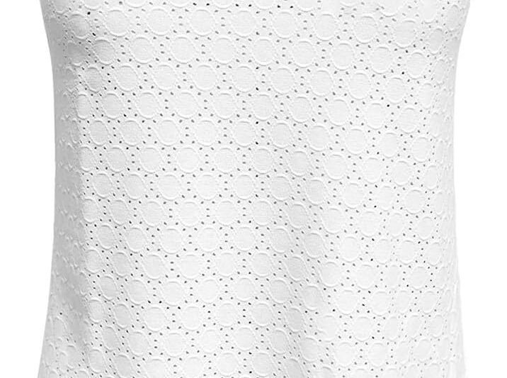 HOOUDO Tops Women’s V Neck Tank Top Sleeveless T Shirt Blouse Top Sleeveless Summer Blouse Sleeveless Crochet Summer White Undershirt Lace Cotton Hipster Long Loose Top Elegant Crop T-Shirt