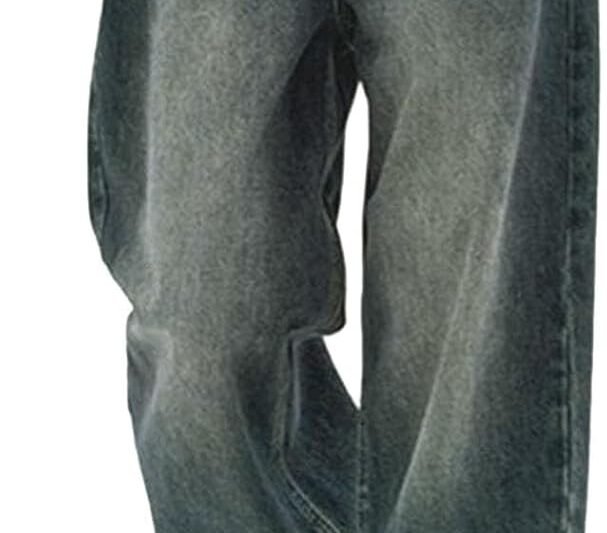 Women’s Baggy Y2k Boyfriend Jeans, Low Waist, Hip Hop, Straight, Vintage Denim Trousers, Wide Leg, Loose Trousers, Loose Streetwear, Slip-On Jeans, Casual Trousers