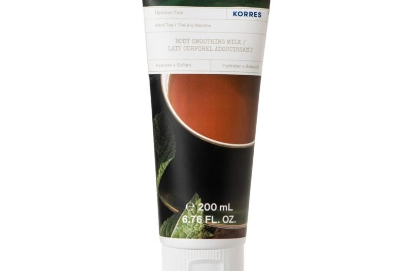 Korres Mint Tea Smoothing Body Milk with Aloe Vera, Vegan, Dermatologically-Tested, 200 ml