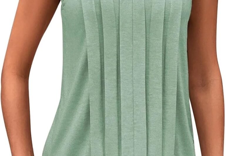 HOOUDO Tops Women’s Summer Sleeveless Tank Top Strap Shirt Blue Tunic Sleeveless Sexy Tops Party Clothing for Dark Green Top Tight Vest Long XXL Shirt Leopard Print Flowers Blouse Colourful