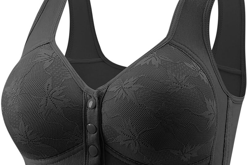 Qixiu Fashion and Casual Women’s Button Front Bra Elderly Skin Friendly and Comfortable Bra Lace Bodysuit For_1
