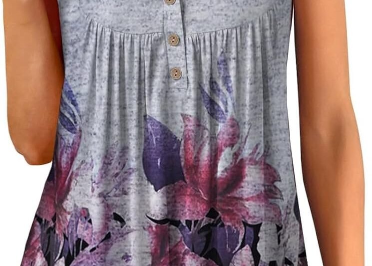 HOOUDO Wine Red Top Women Ladies Tunic Tank Tops Plus Size Sleeveless Casual Blouses Women’s Airy Blouse