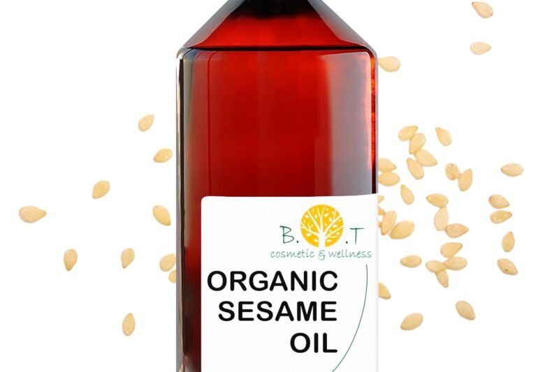 B.O.T cosmetic & wellness – Organic Sesame Oil 100% Natural & Cold Pressed | Skin, Hair & Massage Care | Anti-Ageing & Moisturiser | DIY Cosmetics 1000 ml