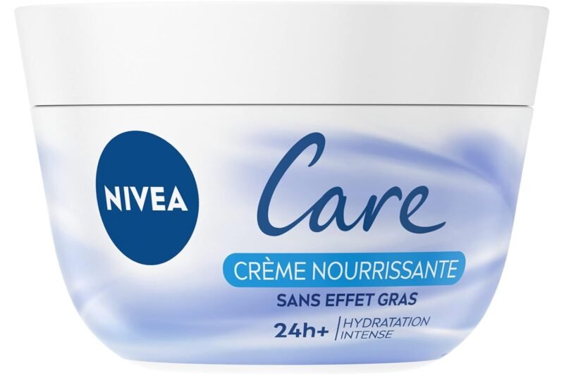 NIVEA Care – Body & Face Cream – Intensive Moisture 24 Hours – Hydro Waxes & Shea Butter – Light Texture, Non-Stick – No Oily Effect – For All Skin Types – 200ml