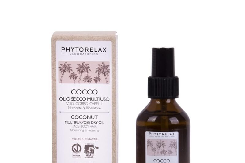 Phytorelax Laboratories Vegan & Organic Coconut – Multi-Purpose Dry Oil – Face – Body – Hair – Nourishing & Repairing, Wrapping, Absorbed Immediately – 100 ml
