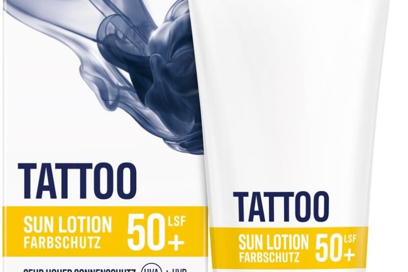 SKIN STORIES Sun Lotion SPF 50+ (100 ml), Tattoo Colour Protection Sun Cream with InkGuard Technology®, Very High Tattoo Sun Protection with Panthenol and Vitamin E to Prevent the Fading of Tattoo