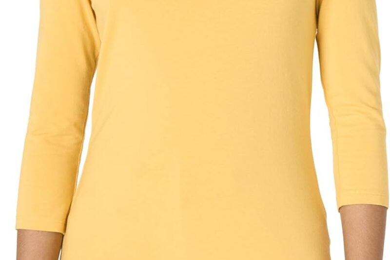 Amazon Essentials Women’s V-Neck, 3/4 Sleeve T-Shirt, Classic Cut (Available in Plus Sizes), Multi Packs
