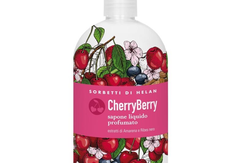 Helan I Sorbetti CherryBerry – Revitalisation, Scented Body Cream with Antioxidants Vitamin C & E, Blackcurrant, Black Cherry – Gentle Moisturiser & Body Milk with Sweet Almond Oil – Made in Italy