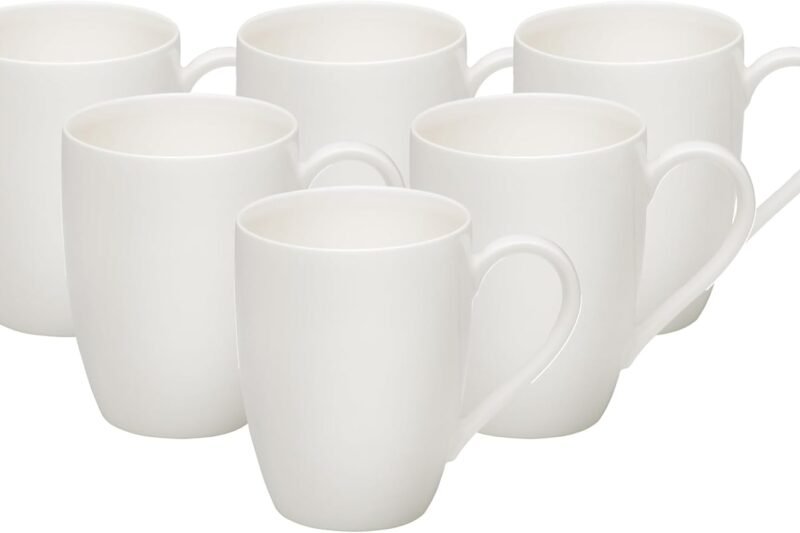 vivo by Villeroy & Boch Group Basic White Coffee Mug, Set of 6, 300 ml, Premium Porcelain, White